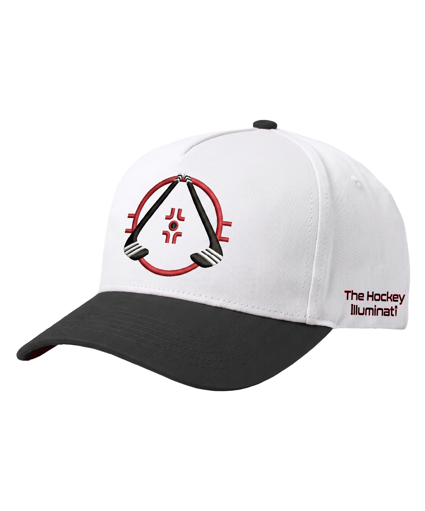 Hockey Illuminati Snapback - White & Black